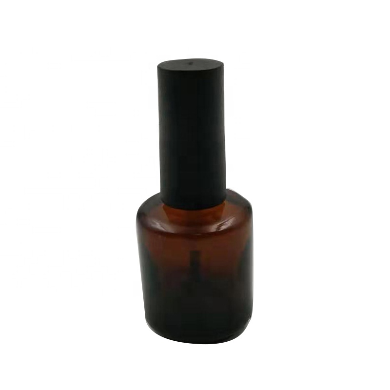15 ml amber clear black empty glass uv gel nail polish bottle with brush