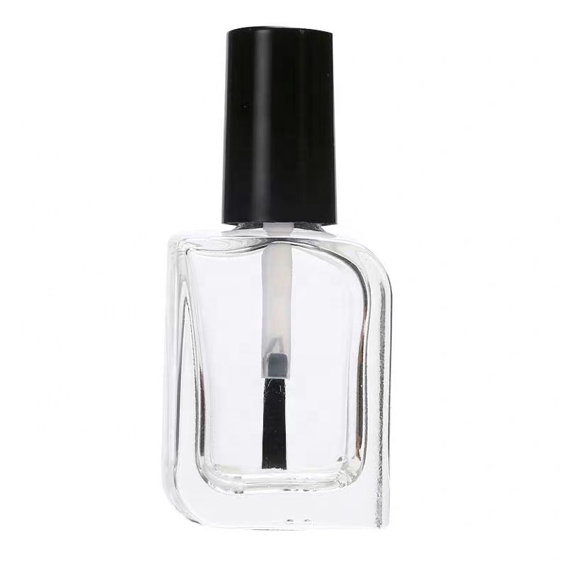 15 ml amber clear black empty glass uv gel nail polish bottle with brush