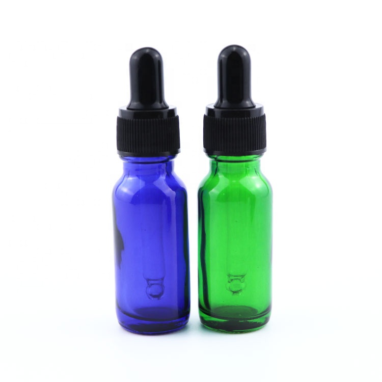 15 ml glass boston essential oil bottle colorful glass dropper bottle empty packaging glass bottle