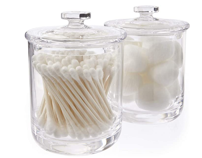 15-ounce Premium Quality Clear Plastic Apothecary Jar | 2 Pack
