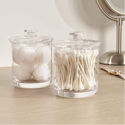 15-ounce Premium Quality Clear Plastic Apothecary Jar | 2 Pack