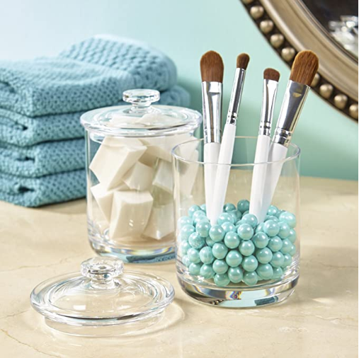 15-ounce Premium Quality Clear Plastic Apothecary Jar | 2 Pack