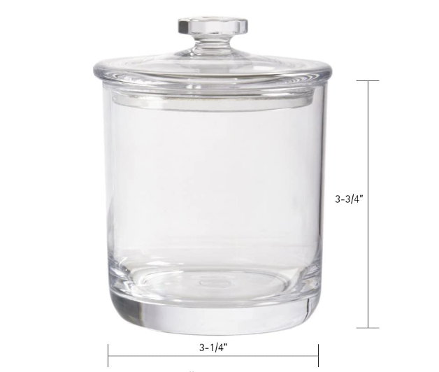 15-ounce Premium Quality Clear Plastic Apothecary Jar | 2 Pack