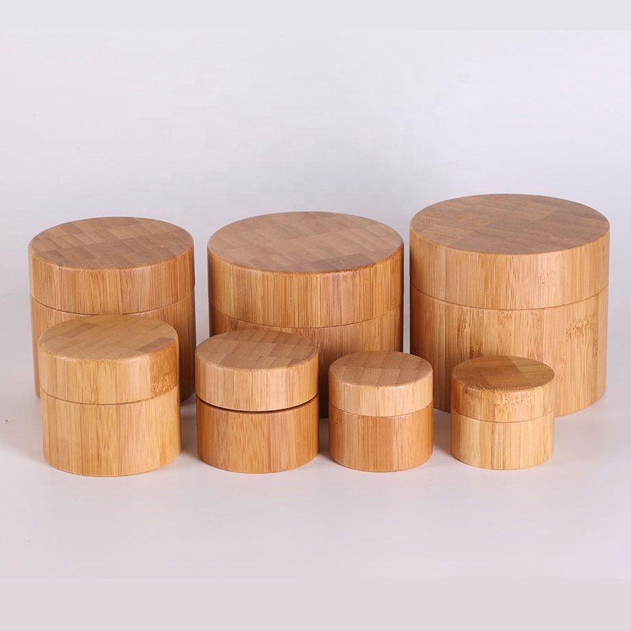 150 gram bamboo cosmetic container empty bamboo wood package 150 ml face cream jar