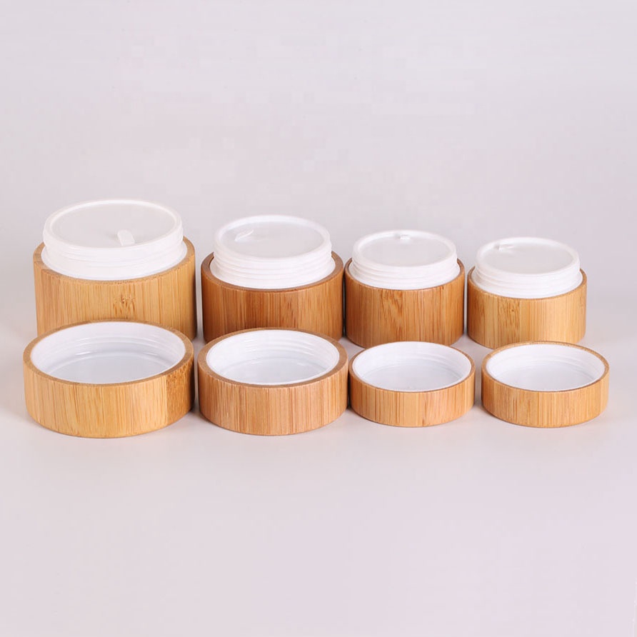 150 gram bamboo cosmetic container empty bamboo wood package 150 ml face cream jar
