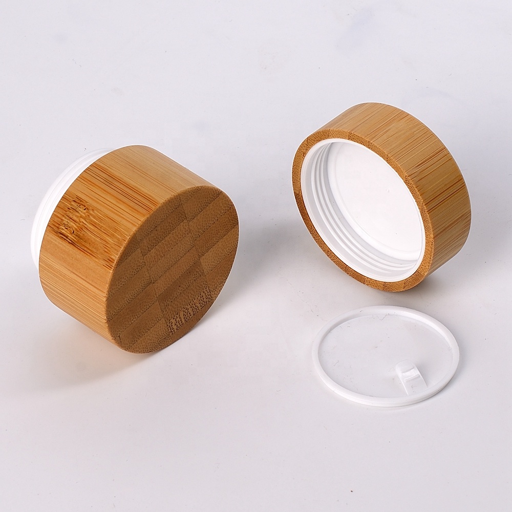 150 gram bamboo cosmetic container empty bamboo wood package 150 ml face cream jar