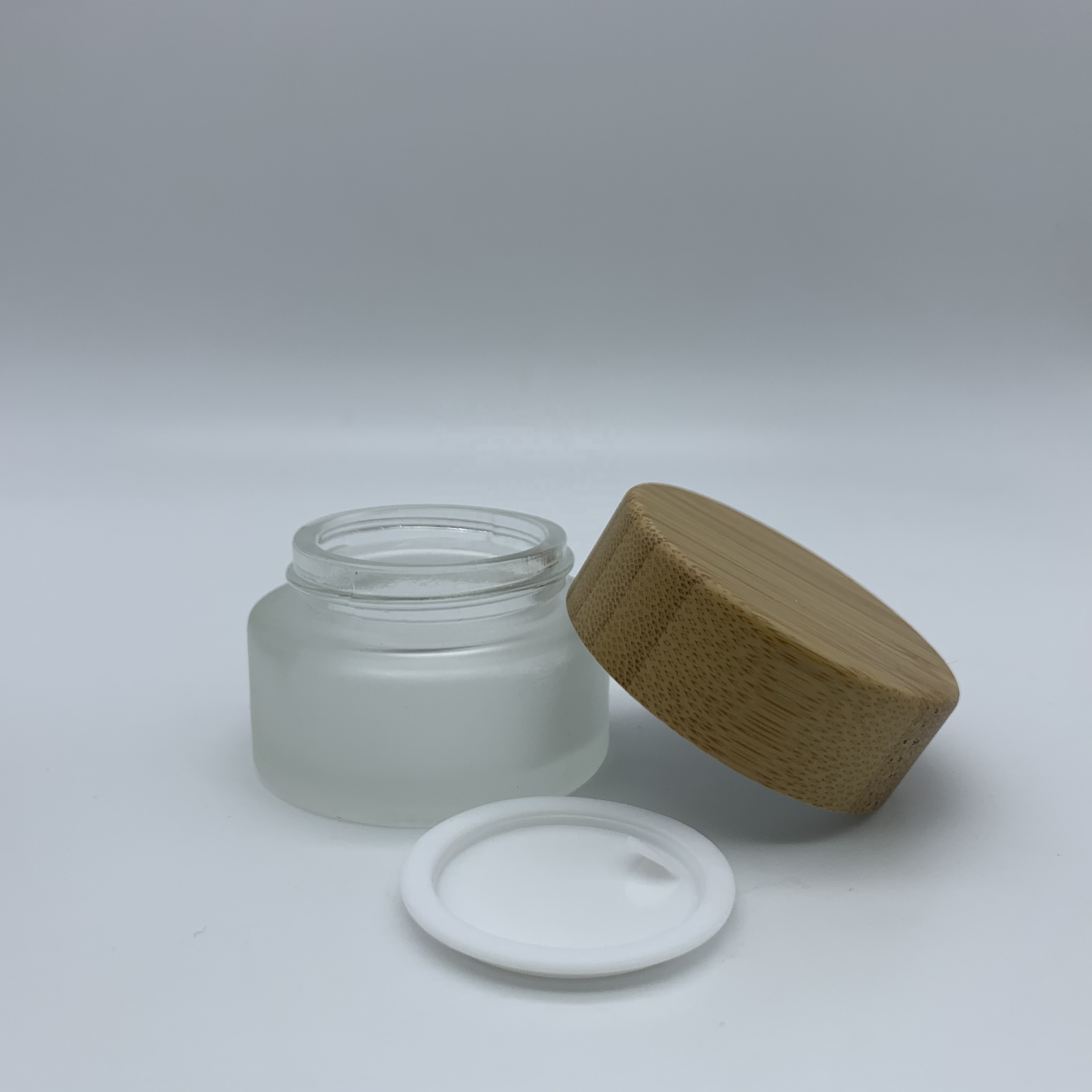 150 ml 250ml Frosted Glass Jar With Bamboo Cap Wholesale Price