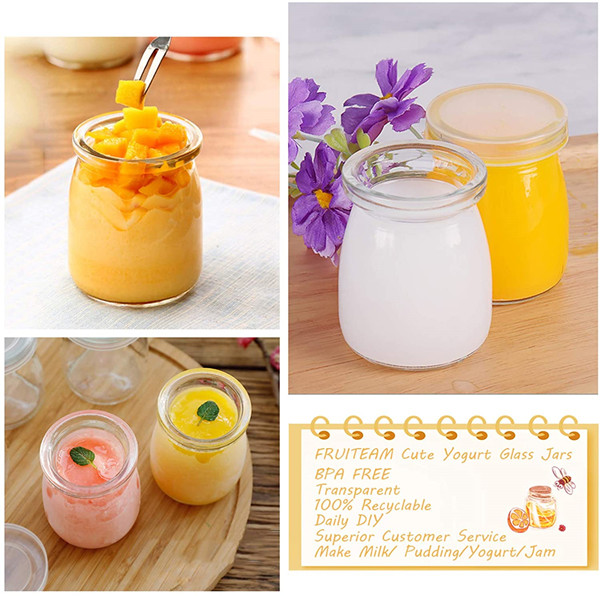 150 ml Clear Pudding Yoghurt glass jar with cork lid