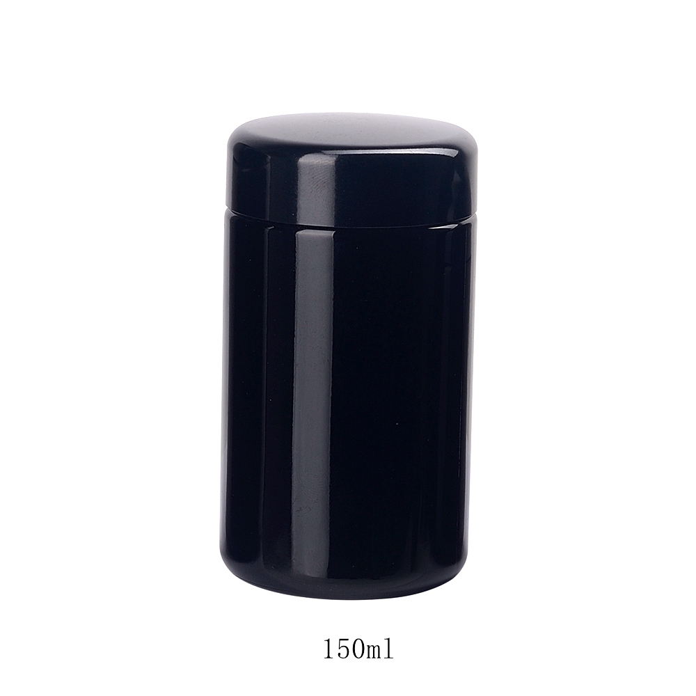 150 ml violet glass jar empty black glass storage jars 150 gr tea container