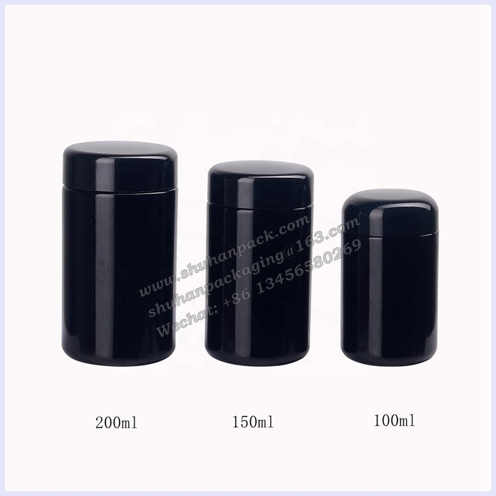 150 ml violet glass jar empty black glass storage jars 150 gr tea container