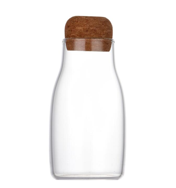 1500ml Factory Wholesale Customized High Borosilicate Airtight Glass Jar With Wood Cork Clear Glass Food Storage Canister
