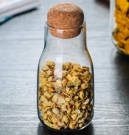 1500ml Factory Wholesale Customized High Borosilicate Airtight Glass Jar With Wood Cork Clear Glass Food Storage Canister
