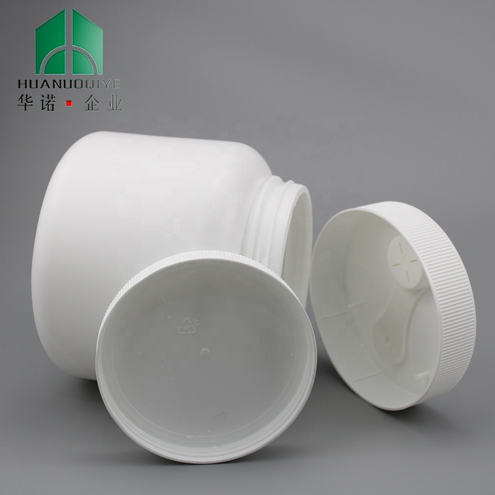 1500ml White HDPE Wide Mouth Plastic Round Jar for Weight Loss Protein Powder With 100-400 Neck