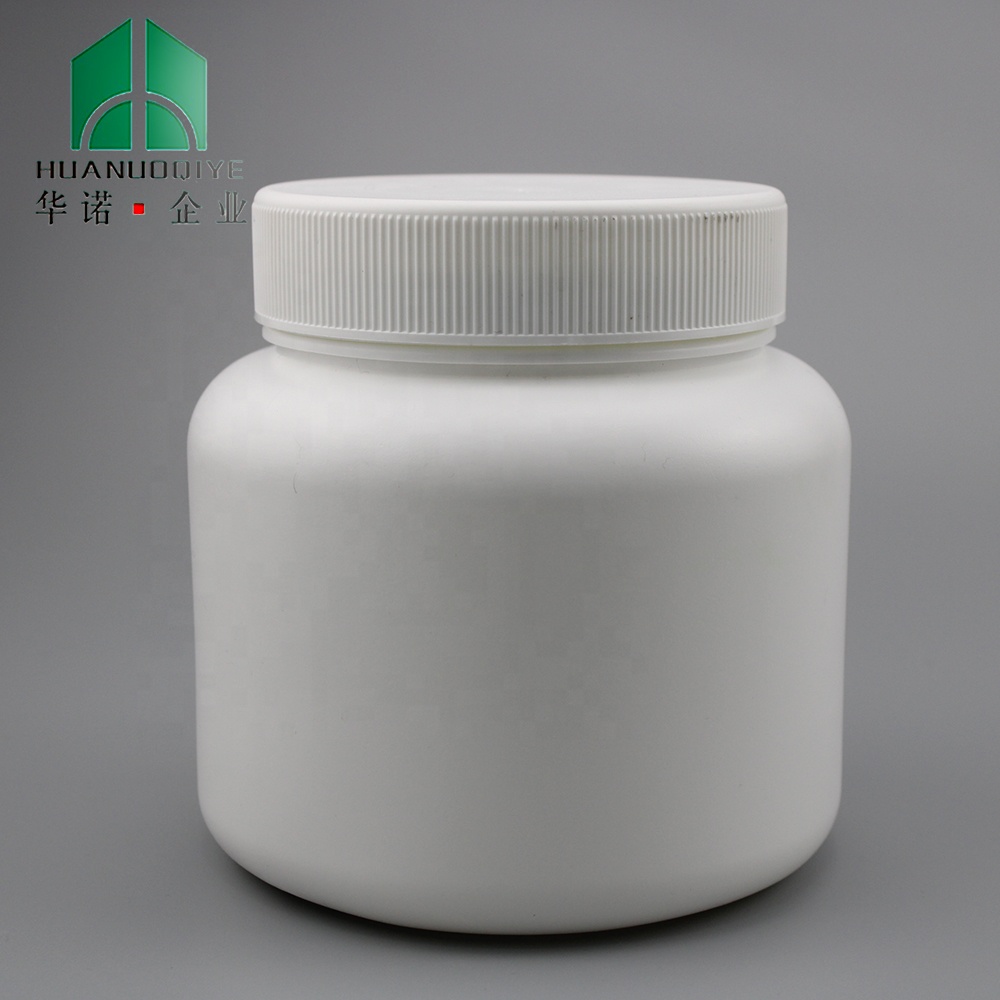 1500ml White HDPE Wide Mouth Plastic Round Jar for Weight Loss Protein Powder With 100-400 Neck