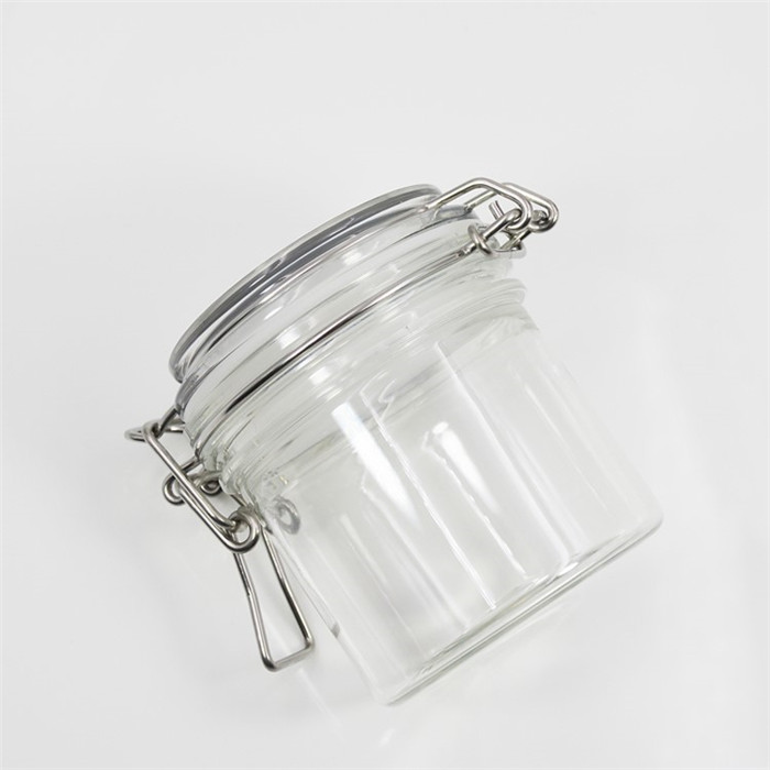 1500ml high quality christmas custom logo wedding empty plastic honey candy cookie jar with airtight wooden lid