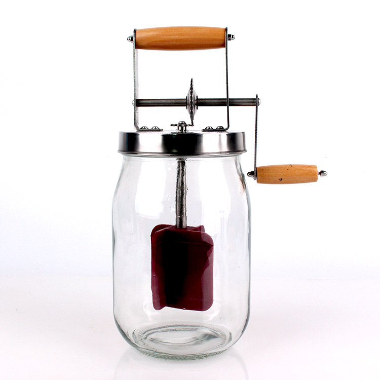 1500ml high quality hand glass butter churn wholesale