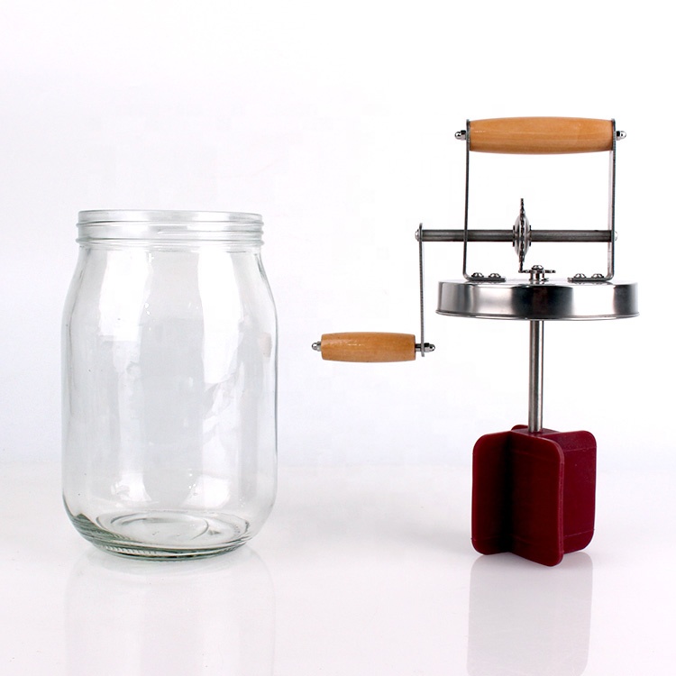 1500ml high quality hand glass butter churn wholesale