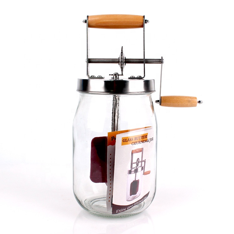 1500ml high quality hand glass butter churn wholesale
