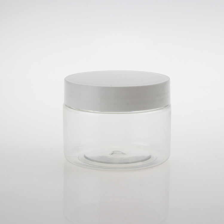 150G transparent PET cosmetic jar with white lid, clear plastic 5 ounce cosmetic container cream bottle Cosmetic Packaging