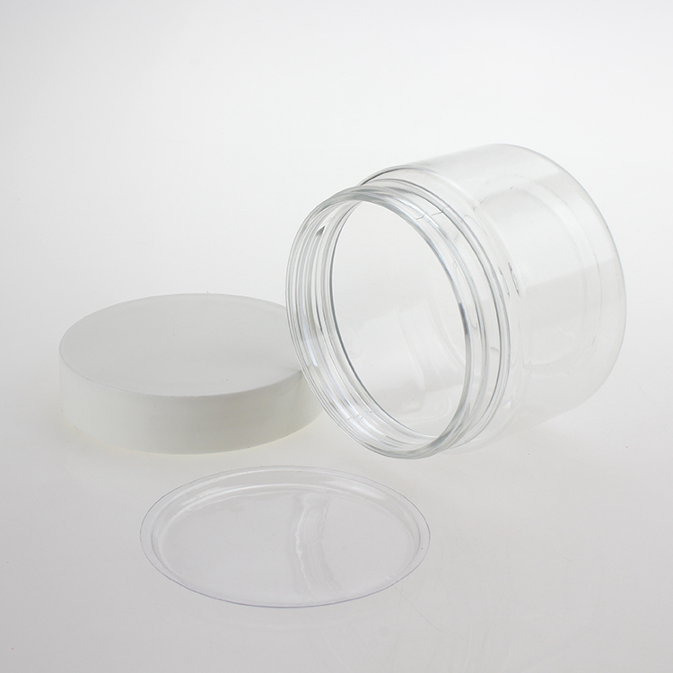 150G transparent PET cosmetic jar with white lid, clear plastic 5 ounce cosmetic container cream bottle Cosmetic Packaging