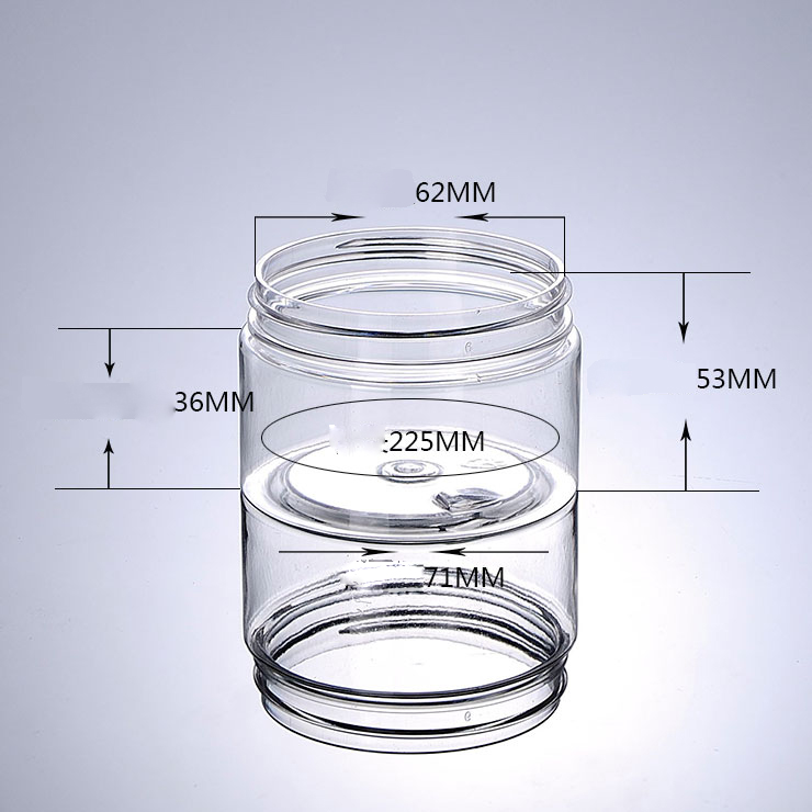 150G transparent PET cream container with black lid,5 ounce plastic cosmetic container,clear 150ml cream jar plastic