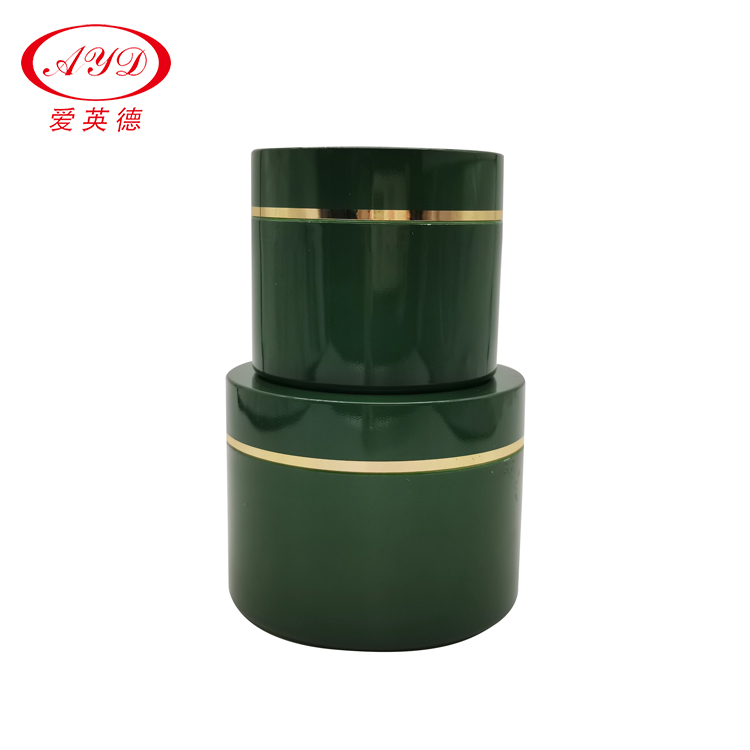 150g 200g 250g 380g Hair Wax Container Body Lotion Jar Green PP Plastic Moisturizer Cream Jar With Golden Line