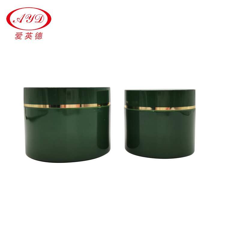150g 200g 250g 380g Hair Wax Container Body Lotion Jar Green PP Plastic Moisturizer Cream Jar With Golden Line
