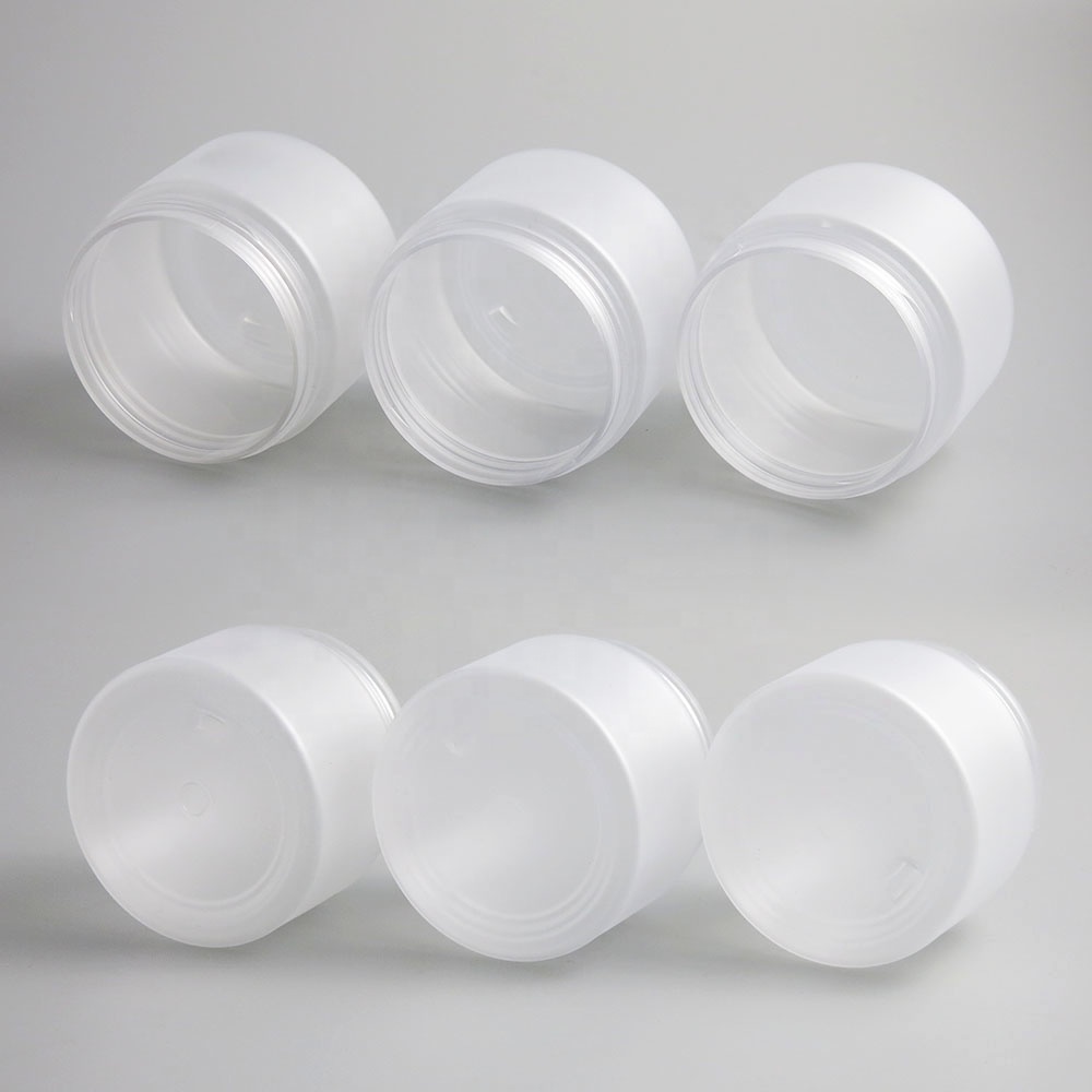 150g 200g 5oz Frost Clear PET Jar Empty Aluminum Cap Cosmetic Tin Pot Lip Balm Body Hand Face Cream Jar Storage Container