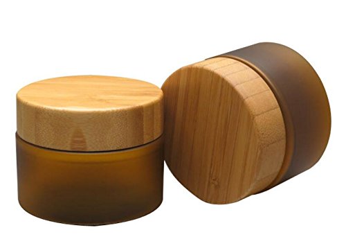 150g 250g Empty Amber PET Plastic Cosmetic Container Case with Natural Bamboo Cap