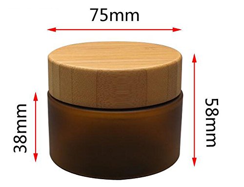 150g 250g Empty Amber PET Plastic Cosmetic Container Case with Natural Bamboo Cap