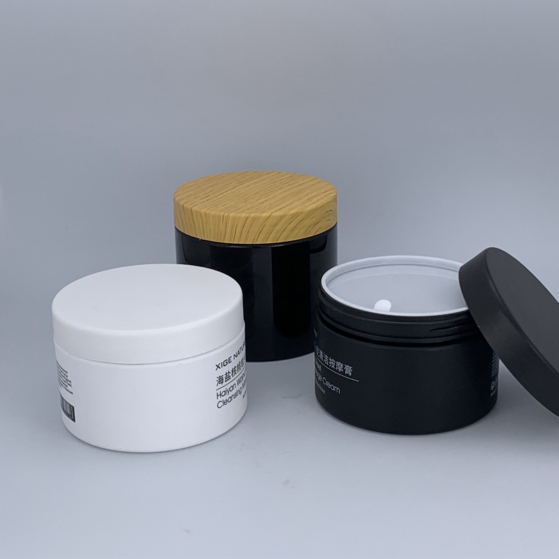 150g 350ml white colored frosted plastic pet jars 500ml for cosmetic cream scrub packaging