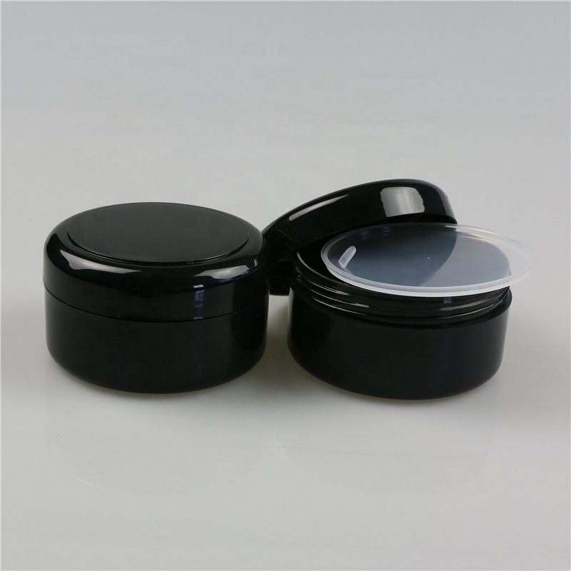 150g Black plastic cosmetic cream jar with lids