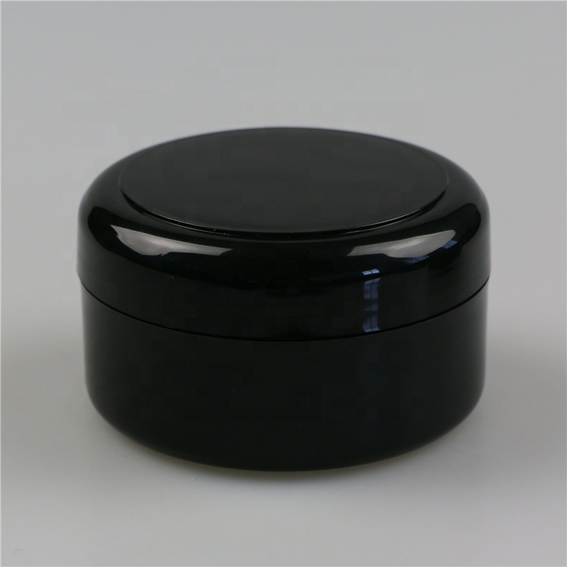 150g Black plastic cosmetic cream jar with lids