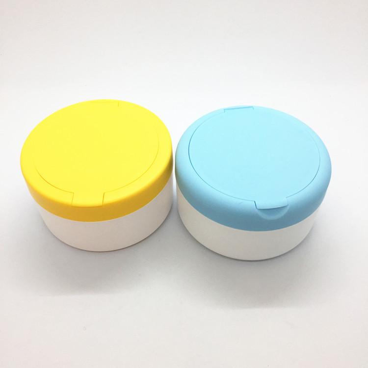 150g PP empty white PP baby body powder jar with flip top caps