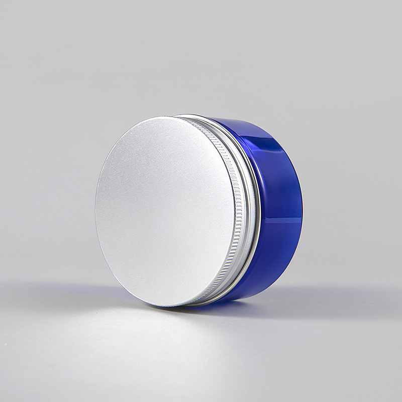 150g cosmetic packaging clear amber blue pet plastic cream jar with plastic lid