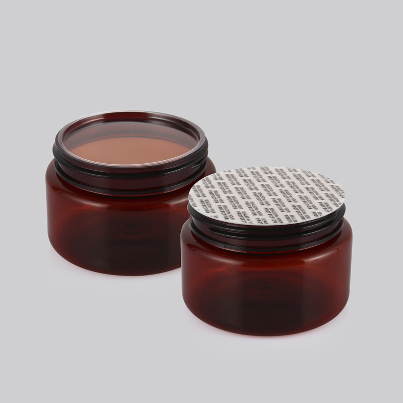 150g cosmetic packaging clear amber blue pet plastic cream jar with plastic lid