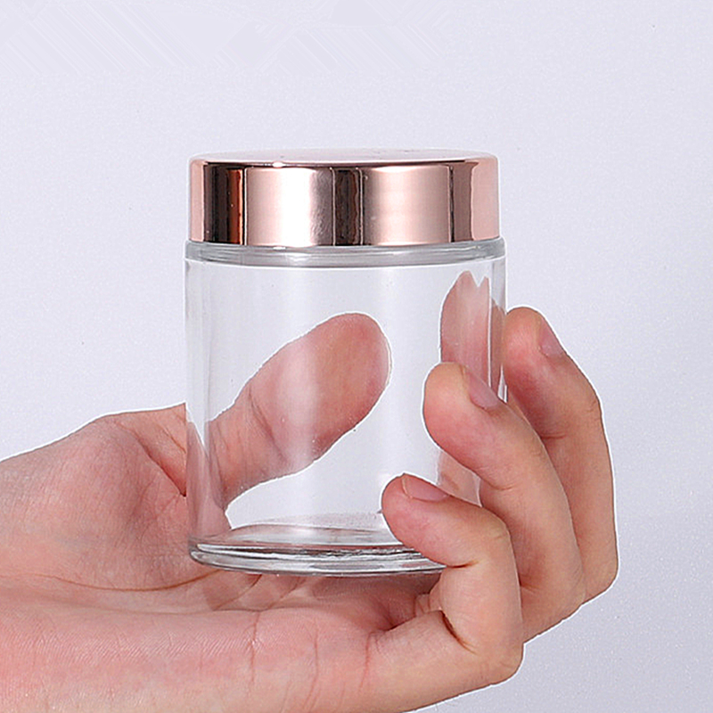 150g frosted electroplated gold cosmetic powder glass jar double wall glass cream jar cosmetic