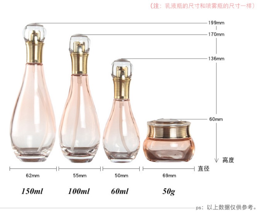 150ml/100ml/60ml/50g bowling gutterball shape orange empty glass perfume bottle