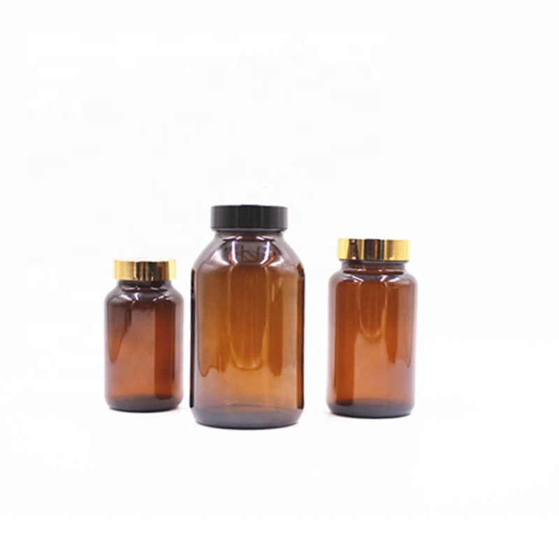 150ml 150cc screw cap wide mouth liquid pill tablet pharmaceutical amber glass bottle