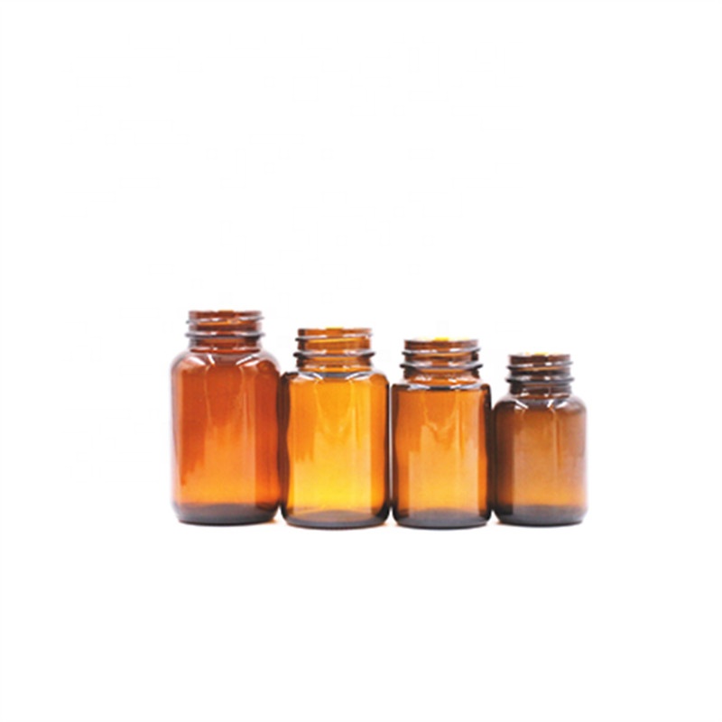 150ml 150cc screw cap wide mouth liquid pill tablet pharmaceutical amber glass bottle