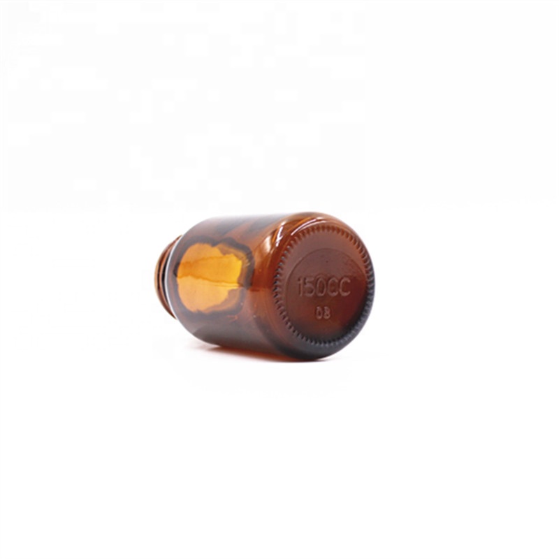 150ml 150cc screw cap wide mouth liquid pill tablet pharmaceutical amber glass bottle