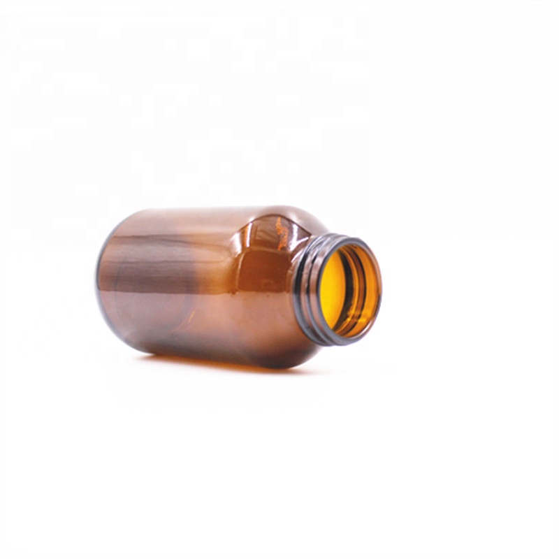 150ml 150cc screw cap wide mouth liquid pill tablet pharmaceutical amber glass bottle