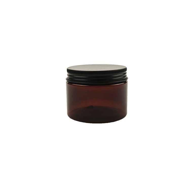 150ml 150g top quality cosmetics containers and packaging round clear food canned plastic jar for grade pet jar with black lids