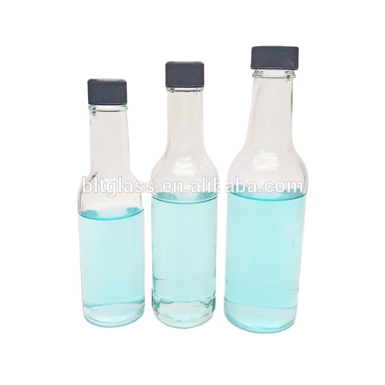 150ml 180ml 250ml BBQ hot sauce glass bottle with black plastic lid