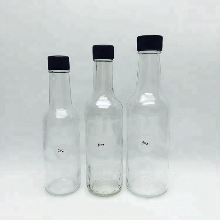 150ml 180ml 250ml Bulk chili sauce glass bottle, glass hot sauce bottle with plastic lid