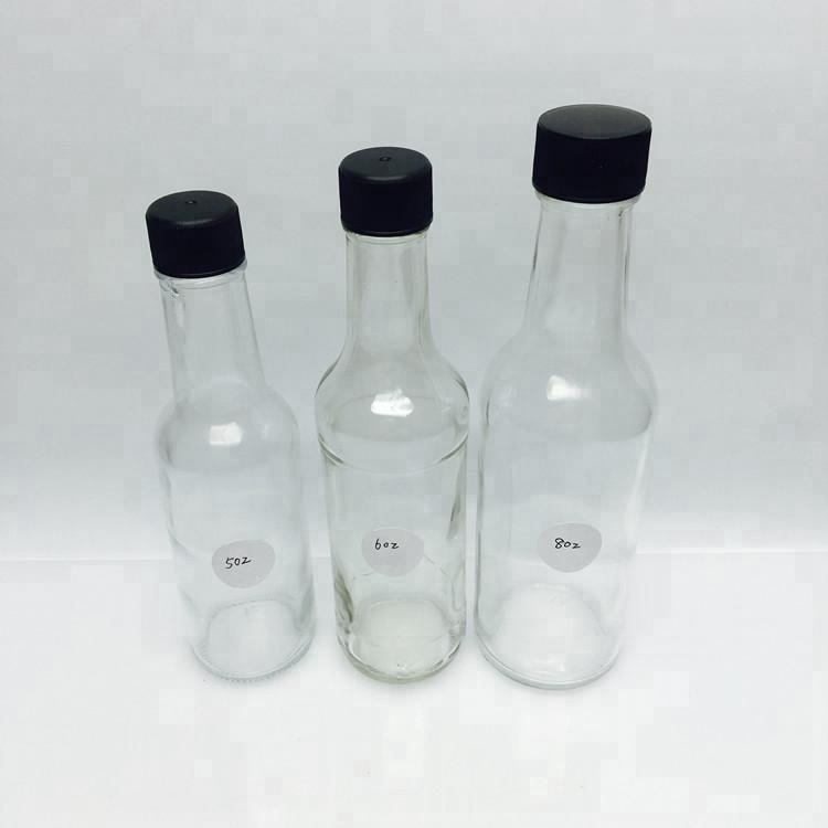 150ml 180ml 250ml Bulk chili sauce glass bottle, glass hot sauce bottle with plastic lid