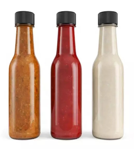 150ml 180ml 250ml Bulk chili sauce glass bottle, glass hot sauce bottle with plastic lid