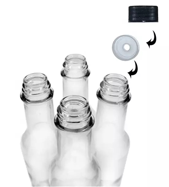 150ml 180ml 250ml Bulk chili sauce glass bottle, glass hot sauce bottle with plastic lid