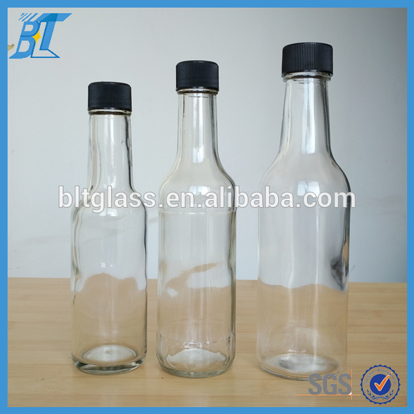 150ml 180ml 250ml woozy hot sauce/Chili patse/BBQ sauce glass bottle with driper