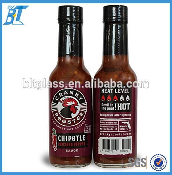150ml 180ml 250ml woozy hot sauce/Chili patse/BBQ sauce glass bottle with driper